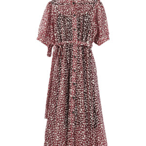 LéVan X OBH Shiny Red Short Sleeves Dress